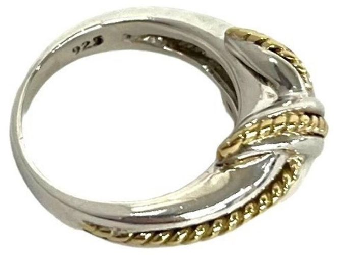 Autre Marque Anello Tiffany Vintage Signature Band Ring Argento D'oro - vista 5