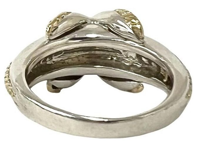 Autre Marque Anello Tiffany Vintage Signature Band Ring Argento D'oro - vista 6