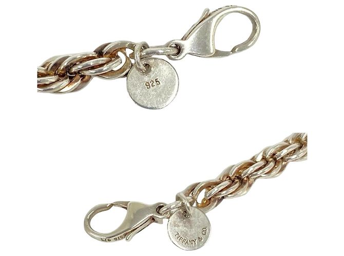 Autre Marque Collana Tiffany Vintage Twisted Rope Chain Argento - vista 3