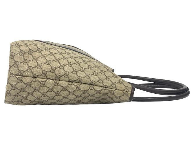 Borsa Tote in pelle Gucci GG Supreme Logo Marrone - vista 6