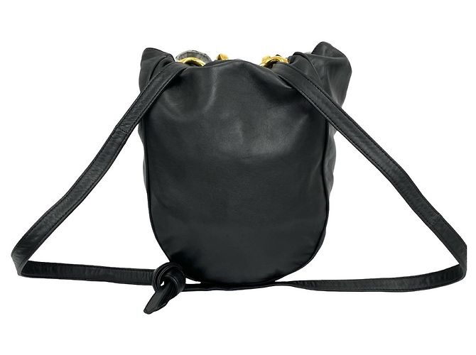 Loewe Vintage Anagram Logo Nappa Leder Semi-Shoulder Tote Bag Schwarz - Ansicht 3