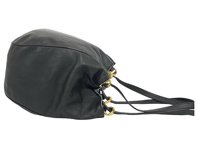 Loewe Vintage Anagram Logo Nappa Leder Semi-Shoulder Tote Bag Schwarz - Ansicht 6