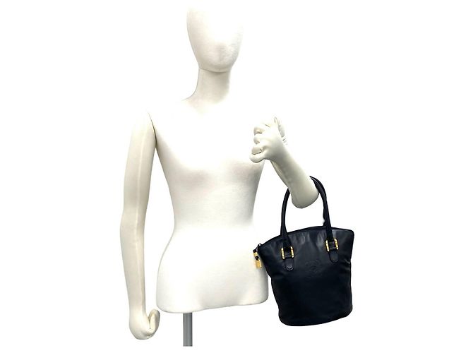 Borsa a mano in pelle Loewe Vintage Anagram Logo Mini Tote Bag Nero - vista 2