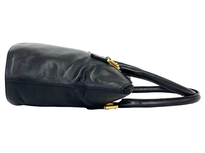 Borsa a mano in pelle Loewe Vintage Anagram Logo Mini Tote Bag Nero - vista 6