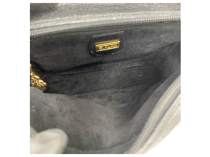 Gucci Vintage Schultertasche aus Leder in Schwarz mit Interlocking G Logo - Ansicht 9
