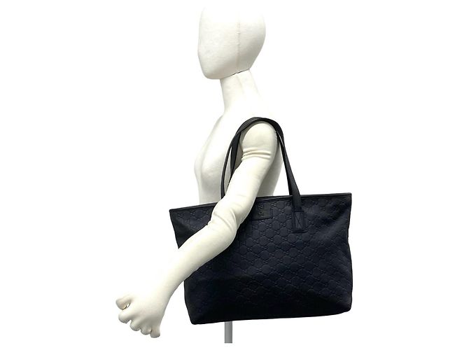 Borsa Tote GUCCI Guccissima in pelle Nero - vista 2