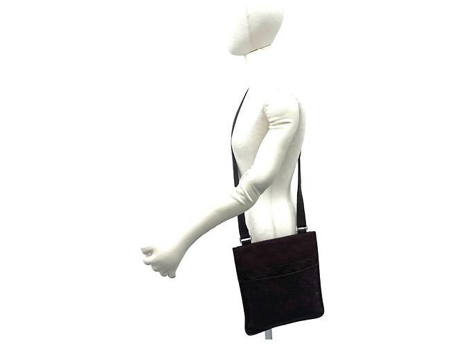 Borsa a tracolla in pelle Gucci Guccissima Logo Marrone - vista 2