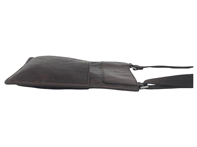 Borsa a tracolla in pelle Gucci Guccissima Logo Marrone - vista 6