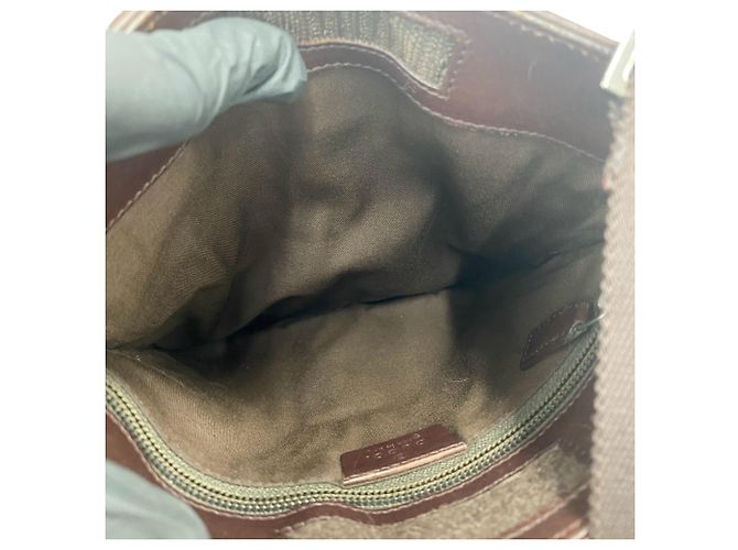 Borsa a tracolla in pelle Gucci Guccissima Logo Marrone - vista 9