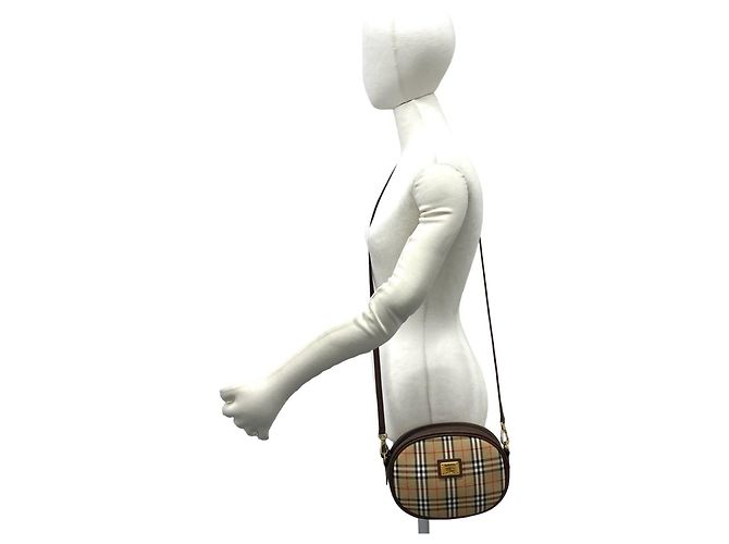 Burberry Nova Check Schultertasche aus Canvas und Leder Braun Beige - Ansicht 2