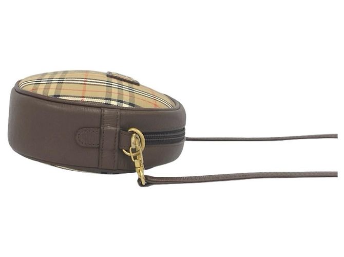 Burberry Nova Check Schultertasche aus Canvas und Leder Braun Beige - Ansicht 6