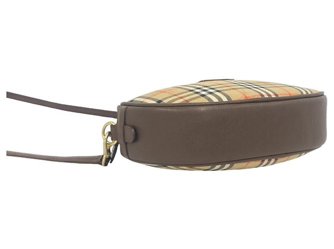 Burberry Nova Check Schultertasche aus Canvas und Leder Braun Beige - Ansicht 7