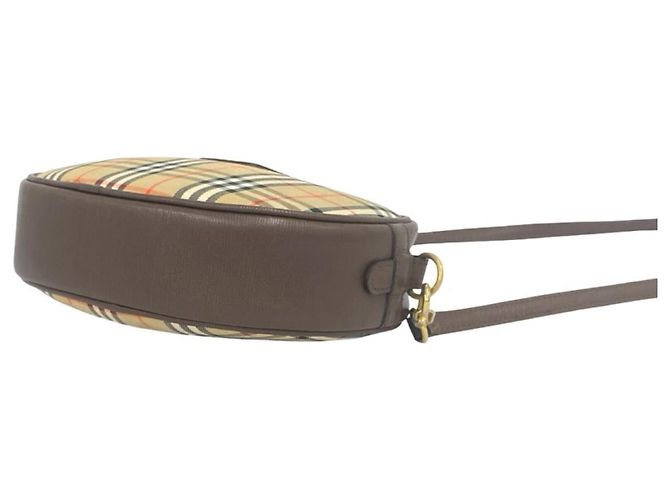 Burberry Nova Check Schultertasche aus Canvas und Leder Braun Beige - Ansicht 8
