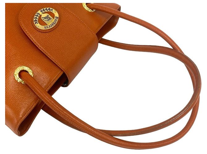 Borsa semi-spalla in pelle Burberry Shadow Horse Logo Arancione - vista 4