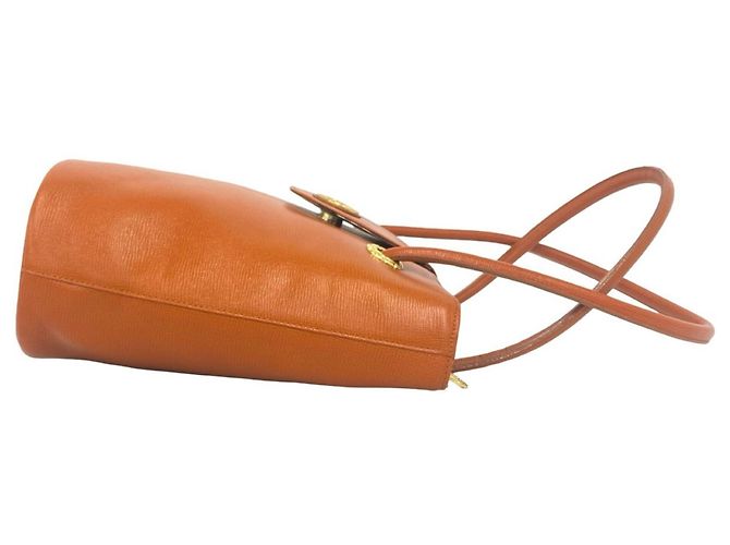 Borsa semi-spalla in pelle Burberry Shadow Horse Logo Arancione - vista 6