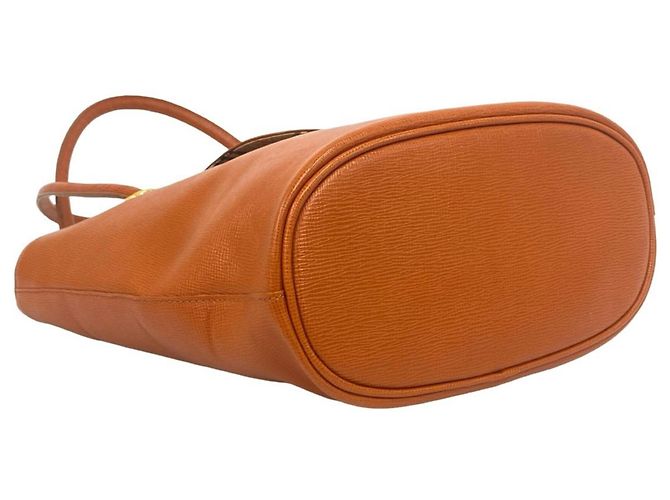 Borsa semi-spalla in pelle Burberry Shadow Horse Logo Arancione - vista 7