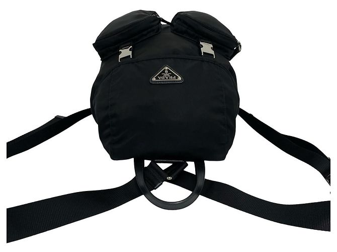 Saffiano Sac à dos Prada avec logo triangle Noir - vue 4