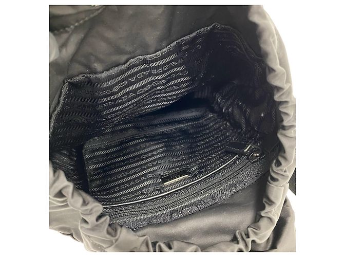 Saffiano Sac à dos Prada avec logo triangle Noir - vue 9