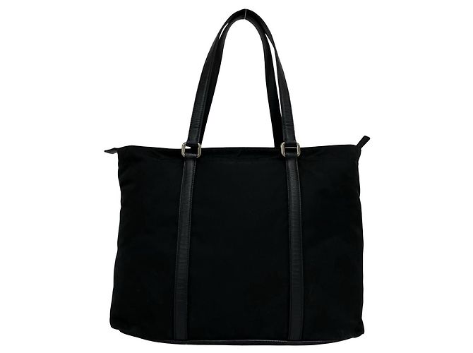 Prada Triangle Logo Hardware Tote Bag Black - view 3