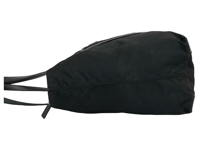 Prada Triangle Logo Hardware Tote Bag Black - view 5