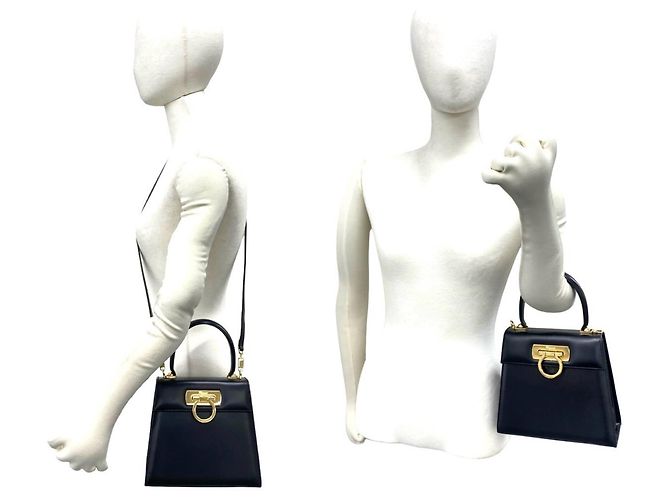 Gancini Salvatore Ferragamo Borsa a mano/Borsa a tracolla 2-Way in pelle nera Nero - vista 2