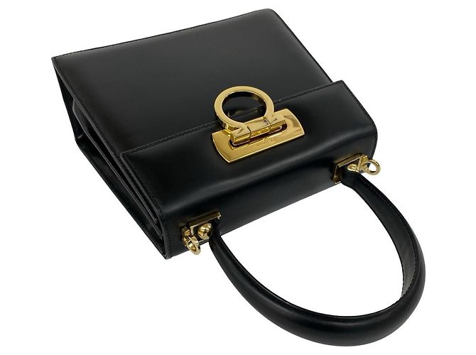 Gancini Salvatore Ferragamo Borsa a mano/Borsa a tracolla 2-Way in pelle nera Nero - vista 4