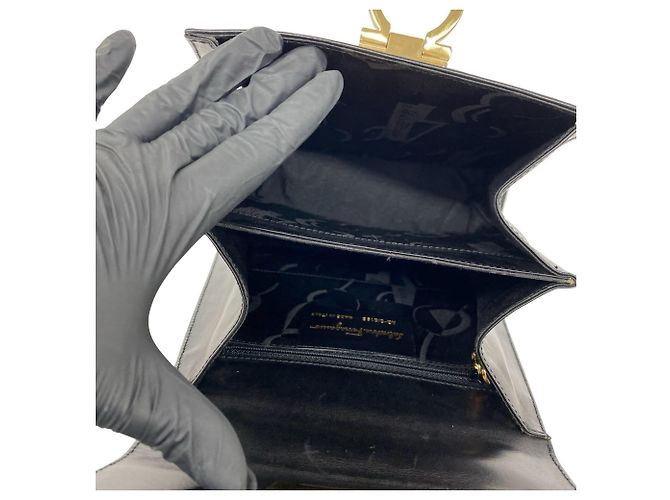 Gancini Salvatore Ferragamo Borsa a mano/Borsa a tracolla 2-Way in pelle nera Nero - vista 9