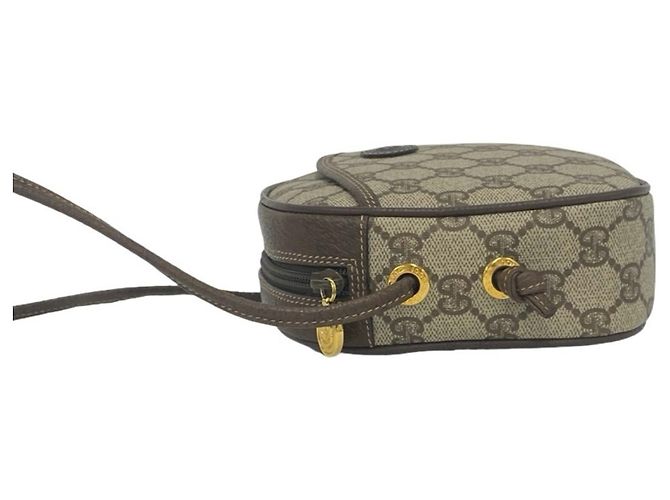 Gucci Vintage GG Pattern Mini-Schultertasche aus Leder Braun - Ansicht 5
