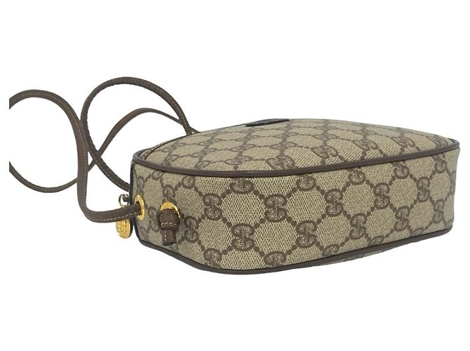 Gucci Vintage GG Pattern Mini-Schultertasche aus Leder Braun - Ansicht 7