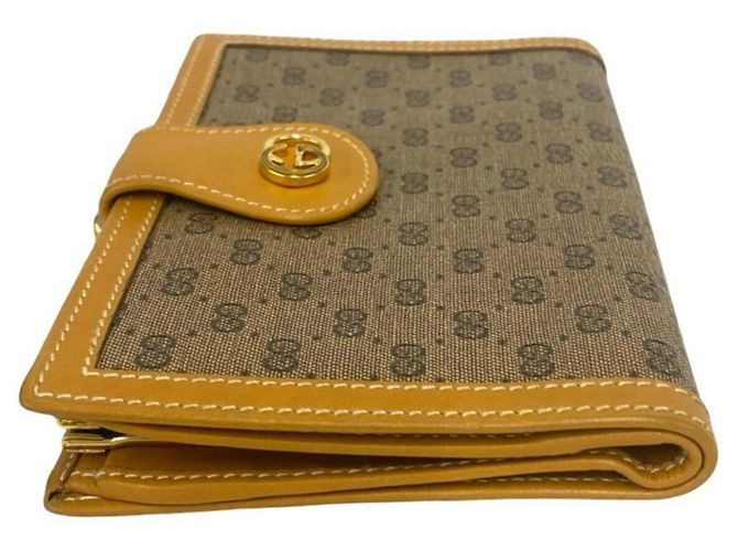 Gucci Old Micro GG Logo Hardware Leder Bi-fold Geldbörse Braun - Ansicht 4
