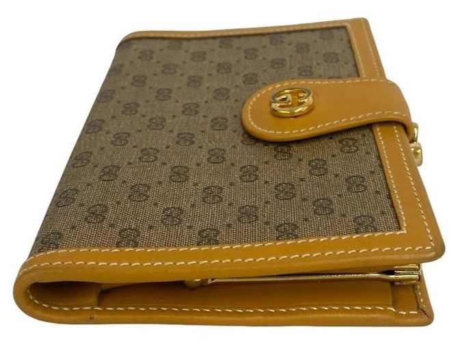 Gucci Old Micro GG Logo Hardware Leder Bi-fold Geldbörse Braun - Ansicht 5
