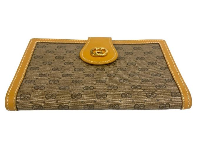 Gucci Old Micro GG Logo Hardware Leder Bi-fold Geldbörse Braun - Ansicht 6