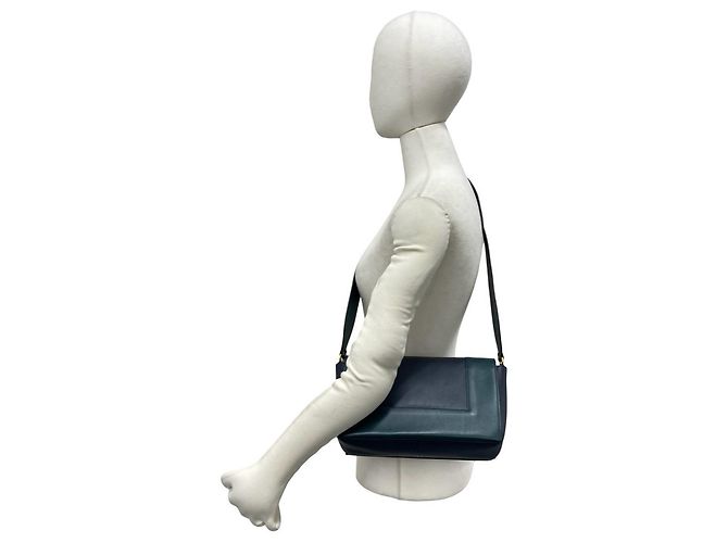 Céline Sac à épaule Celine Frame Medium Vert Bleu Marine - vue 2
