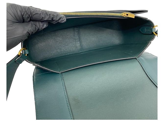 Céline Sac à épaule Celine Frame Medium Vert Bleu Marine - vue 9