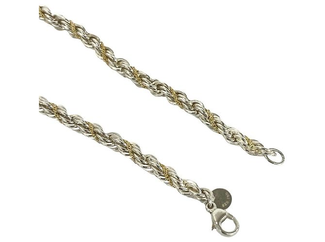 Autre Marque Collana Tiffany Vintage Twist Rope Argento D'oro - vista 5