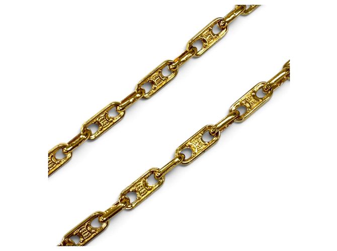 Céline Celine Vintage Triomphe Chain Armband Halskette 2-in-1 Golden - Ansicht 5