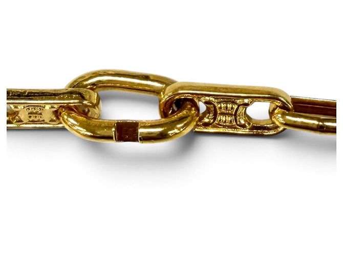 Céline Celine Vintage Triomphe Chain Armband Halskette 2-in-1 Golden - Ansicht 6