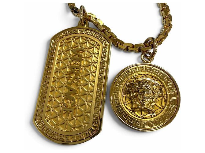 Collana a catena Versace DG14698 Medusa Dog Tag D'oro - vista 6