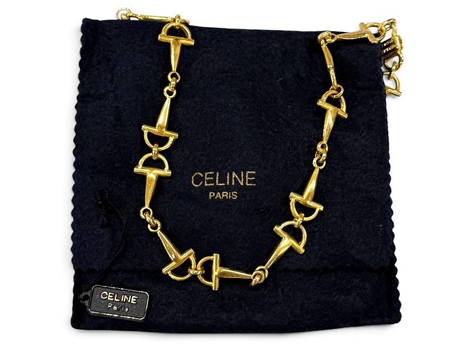 Céline Collana lunga CELINE Vintage Triomphe Horsebit Chain D'oro - vista 2