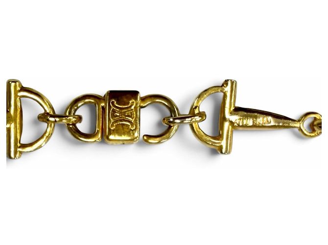 Céline Collana lunga CELINE Vintage Triomphe Horsebit Chain D'oro - vista 7