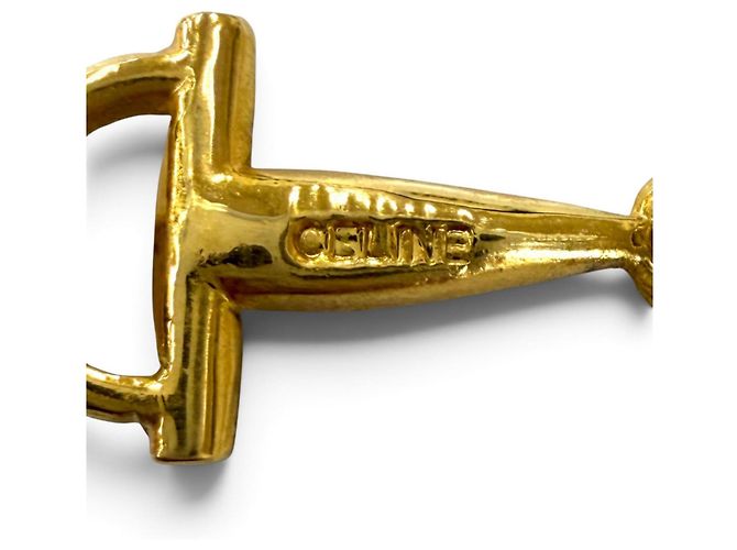 Céline Collana lunga CELINE Vintage Triomphe Horsebit Chain D'oro - vista 9