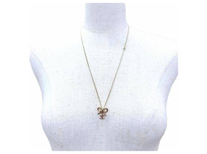 Collar accesorio 2-Way Chanel B25K Coco Mark Ribbon Dorado - vista 3