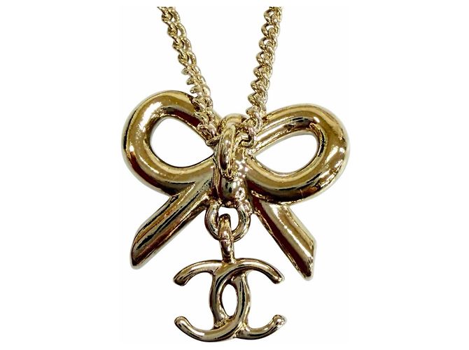Collar accesorio 2-Way Chanel B25K Coco Mark Ribbon Dorado - vista 5