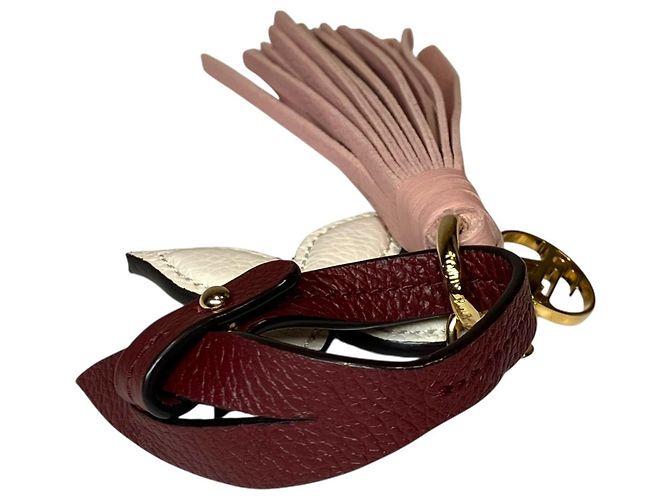 Louis Vuitton Schlüsselanhänger aus rosa Leder Pink - Ansicht 3