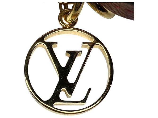 Louis Vuitton Schlüsselanhänger aus rosa Leder Pink - Ansicht 8