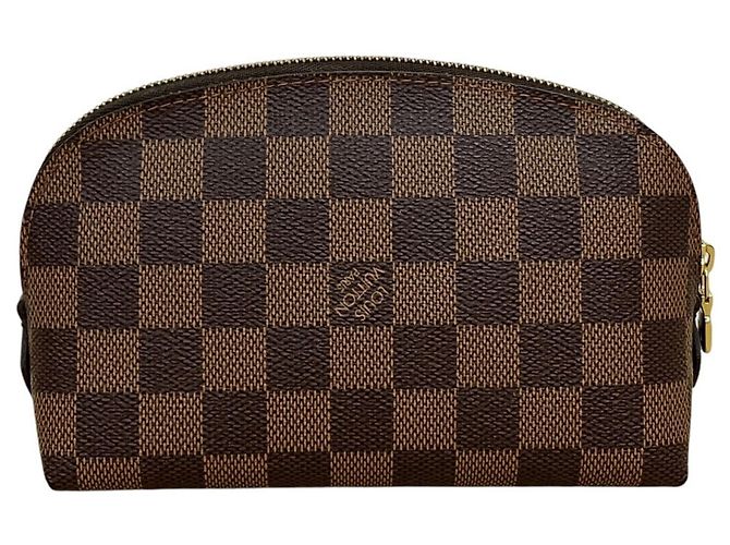 Louis Vuitton Pochette Cosmetic Makeup Pouch Marrom Damier ebene - vista 2