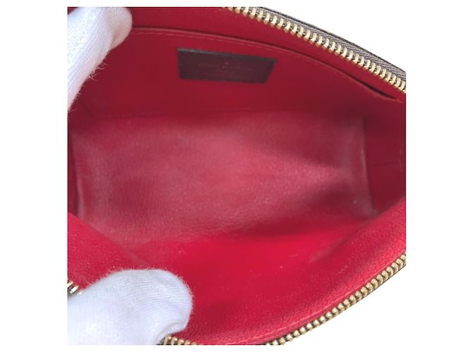 Louis Vuitton Pochette Cosmetic Makeup Pouch Marrom Damier ebene - vista 9