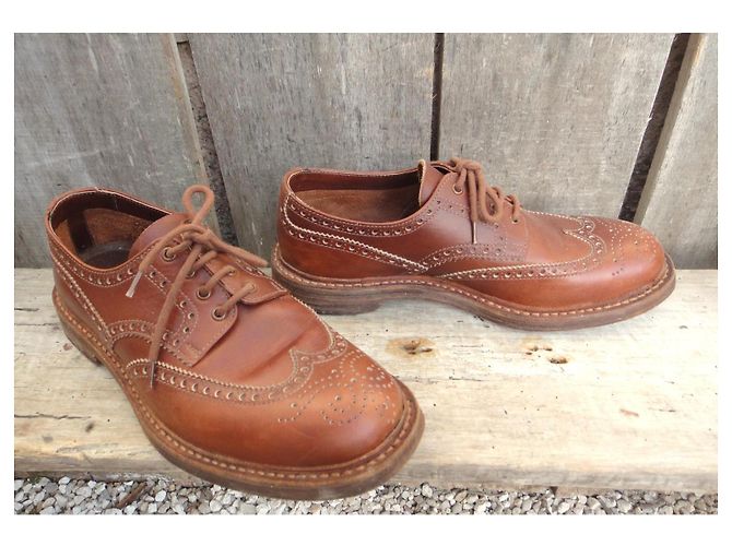 Double Prada Leather Brogue Shoes Brown - view 5