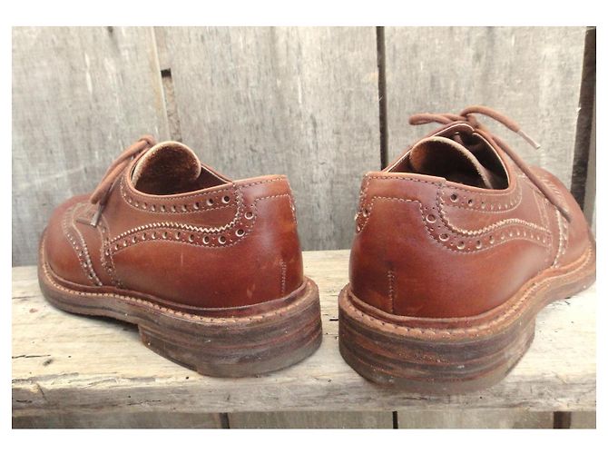 Double Prada Leather Brogue Shoes Brown - view 8