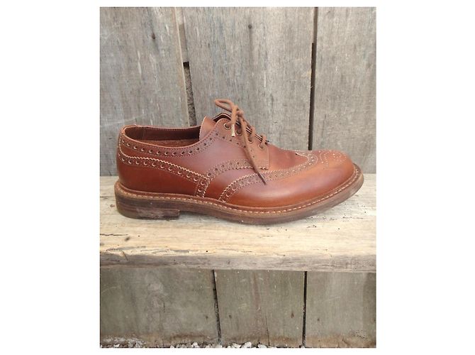 Double Prada Leather Brogue Shoes Brown - view 9